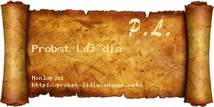Probst Lídia névjegykártya